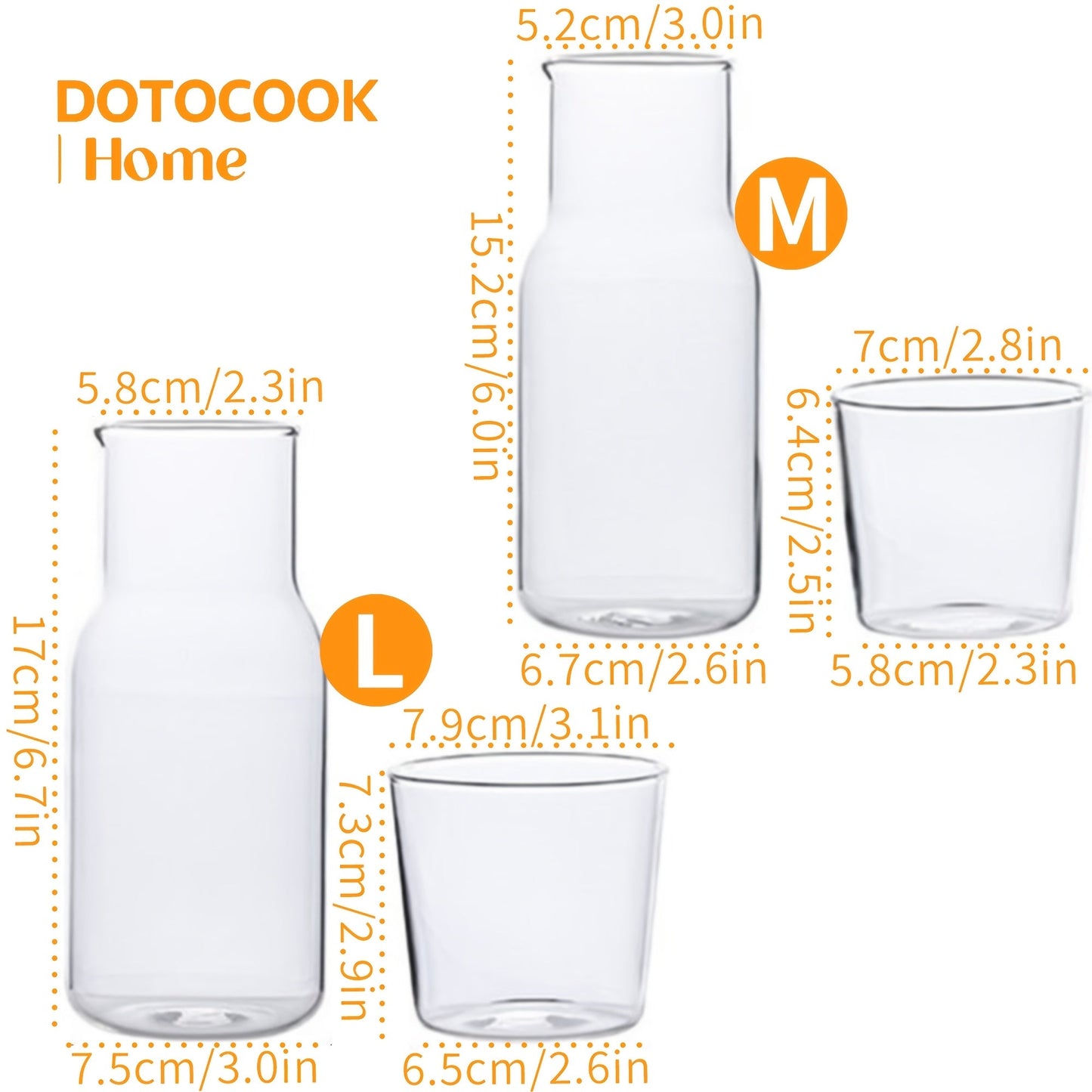 Elegantes Glaskaraffen-Set mit Becher – BPA-frei & stilvoll serviert