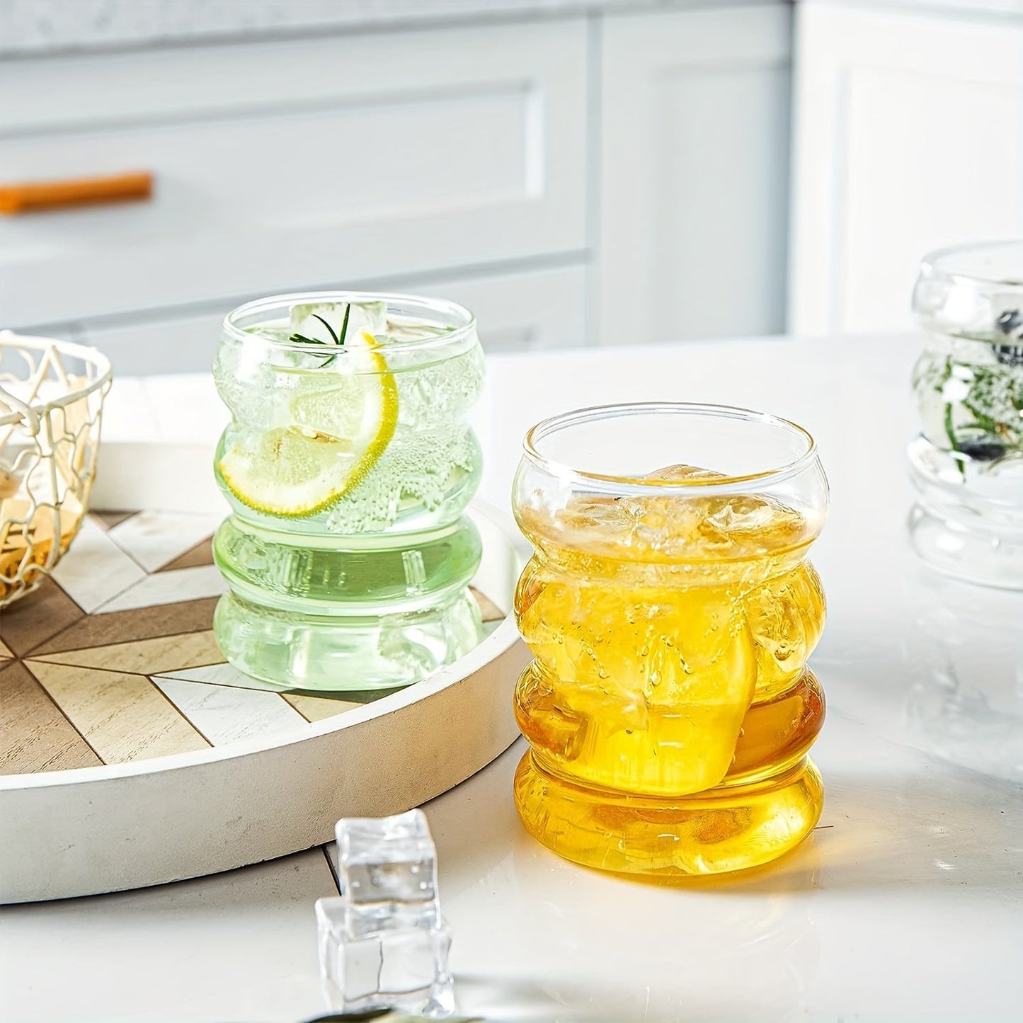Set aus 2 süßen 350ml Glasbechern inkl. Zubehör – Für stilvollen Genuss!