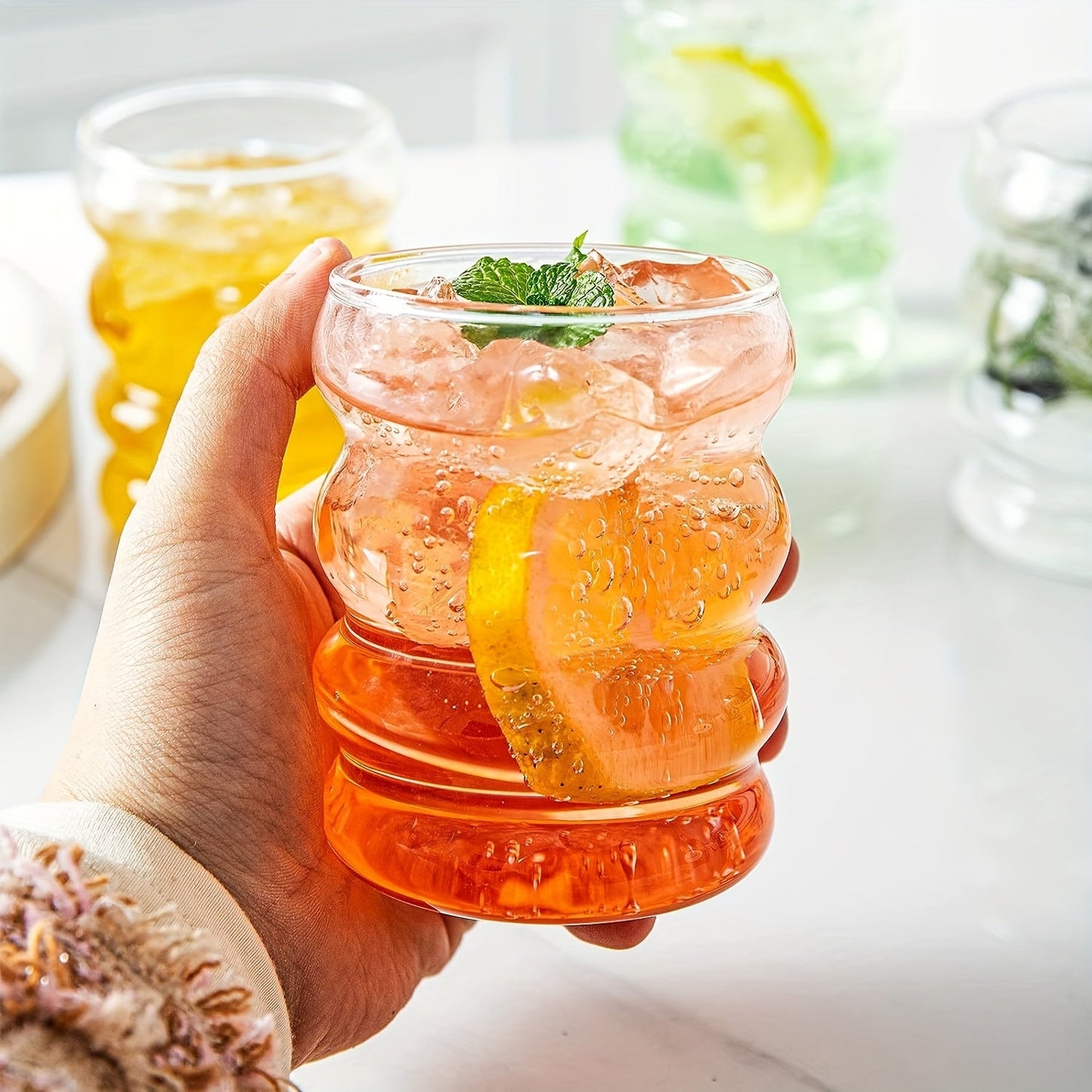 Set aus 2 süßen 350ml Glasbechern inkl. Zubehör – Für stilvollen Genuss!