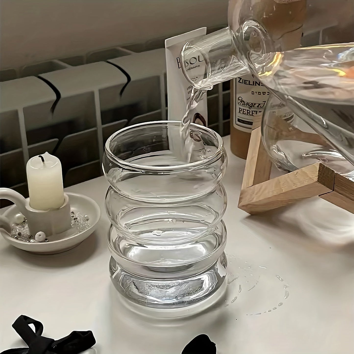 Set aus 2 süßen 350ml Glasbechern inkl. Zubehör – Für stilvollen Genuss!